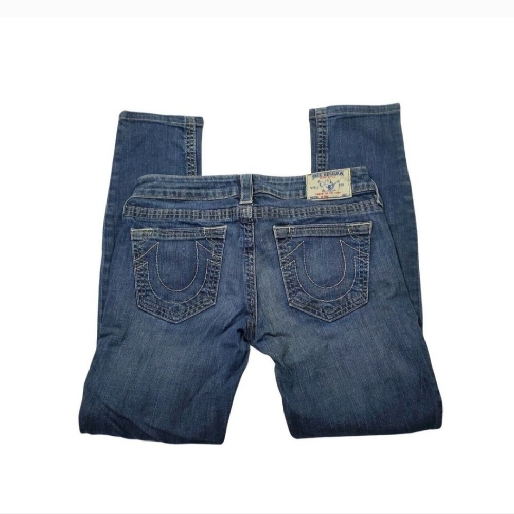 True Religion Women's Size 28 Medium Wash Cotton Blend Blue Jeans Skinny